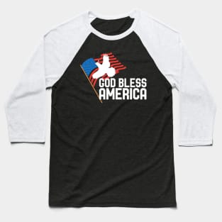 God Bless America Flag USA Quail Baseball T-Shirt